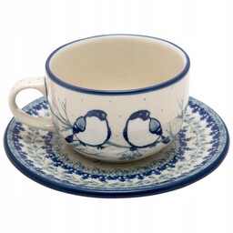 Filiżanka 200 ml ze spodkiem Ceramika Artystyczna Bolesławiec