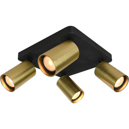 Italux Nesto SPL-23436-4S-BK-BRSS plafon nowoczesny kwadrat, aluminium czarny,
