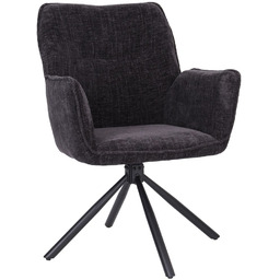 Krzesło obrotowe z podłokietnikami Lozano, czarne (S2417)