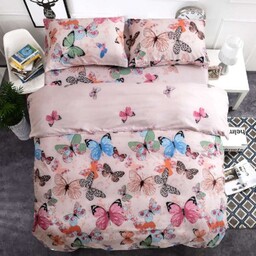 Pościel satynowa dwustronna 200x220 MOTYLKI B331