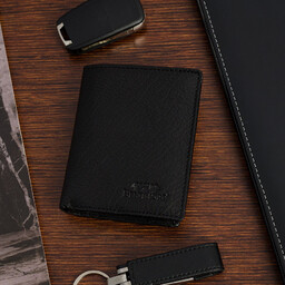 Portfel skórzany męski nowoczesny z aluminiowym etui