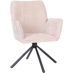 Krzesło obrotowe z podłokietnikami Lozano, beżowe (S2417)