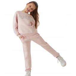 Guess Różowe Spodnie Dresowe Z Elastycznym Pasem