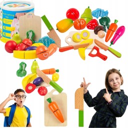 Drewniane Owoce I Warzywa Do Krojenia Na Rzep