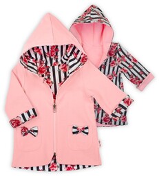Niemowlęcy dwustronny płaszczyk dresowy różowy Nicol,r.74