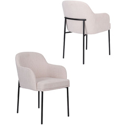 Krzesło Zafiro Black z podłokietnikami, beżowe (S2441)