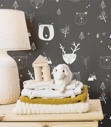 Wallcolors Tapeta Teddy Bears Black