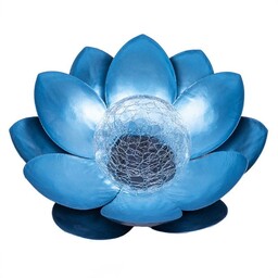 Lampa ogrodowa solarna LED Kwiat Lotosu niebieski SUNARI