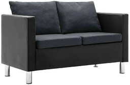 Elior Atrakcyjna 2-osobowa sofa Karlo 2Q - czarno-ciemnoszara