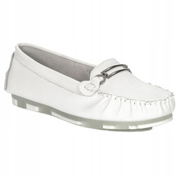 Półbuty mokasyny damskie Filippo DP1202/24 WH skórzane White