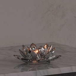 Kwiatowy świecznik ze szkła kryształowego cristal shine