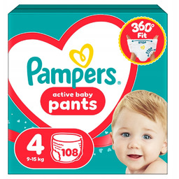 Pieluchomajtki Pampers Pants, rozmiar 4, 108 szt, 9kg-15kg