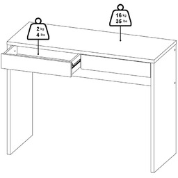 Biurko z szufladami Function Plus, 100 cm, jackson