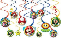 Amscan Super Mario Serpentyna, Niebieski, 12 szt.