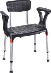 Taboret prysznicowy 3w1 z oparciem i uchwytami bocznymi