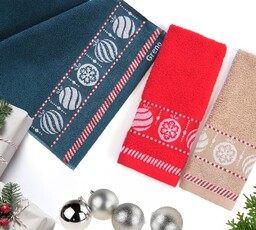 Greno Ręcznik Xmas Mess Bombki Czerwony
