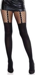 Leg Avenue Garter Illusion Tights with Net Detail