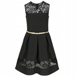 Sukienka wizytowa galowa Czarna 146 szkoła