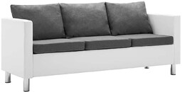 Elior Atrakcyjna 3-osobowa sofa Nario 3Q - biało-jasnoszara