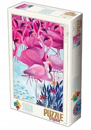 Dziewczęce Puzzle tradycyjne Ramkowe skomplikowane 1000 Elementów Flamingi