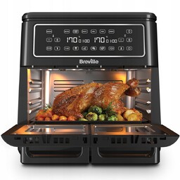 Duża Frytownica Air Fryer Frytkownica Beztłuszczowa Dwustrefowa Breville