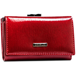 Duży, czerwony portfel damski ze skóry naturalnej