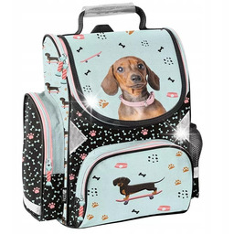 TORNISTER SZKOLNY PLECAK DLA DZIEWCZYNKI PIES JAMNIK PIESEK