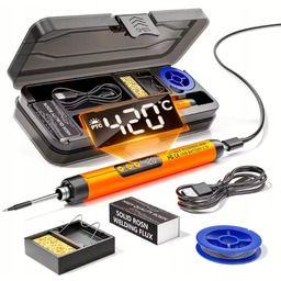 Lutownica Akumulatorowa 420°C Usb-c Zestaw Do Lutowania Pomarańczowa
