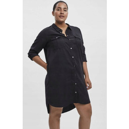 VERO MODA PLUS SIZE SUKIENKA KOSZULOWA CZARNA PRZED