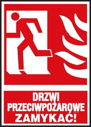 Z-29P - Znak ochrony ppoż. Drzwi przeciwpożarowe ZAMYKAĆ!