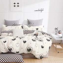 Pościel Satynowa z Mikrofibry 200x220 Elena 305 Serduszka
