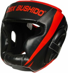 Kask bokserski DBX Bushido treningowy/sparingowy - Czarny/Czerwony