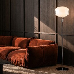 Lampa Podłogowa Lucande, Christo, biały, salon, szkło, design