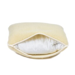 Kampol Poduszka wełniana merynos 40x70 Kremowa naturalna, lamówka