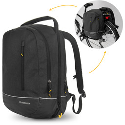 Torba rowerowa podwójna plecak 2w1 30l czarna