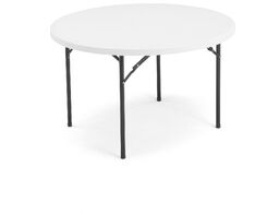 Stół MIKA, składany, Ø1220 mm, czarny, biały