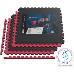 Mata puzzle EVA 2cm czarno/czerwona - 4 sztuki