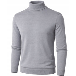 Sweter z golfem golf męski z kaszmiru