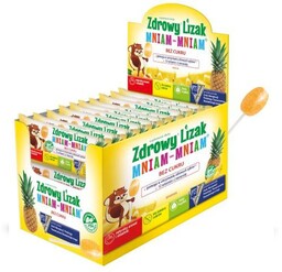Zdrowy Lizak MNIAM-MNIAM ananas, kształt łezki 40szt.