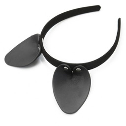 Uszy Kota Vegan Leather Cat Ears Black/Silver Kinky