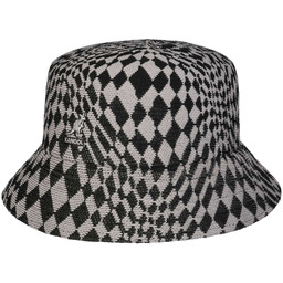 Kapelusz Tekstylny Warped Check Bucket by Kangol, czarno-szary,