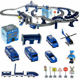 Kolejka Elektryczna Ogromny Tor Policja Helikopter KRUZZEL