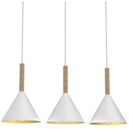 Milagro Potrójna wisząca lampa PERU WHITE MLP0980 stożki