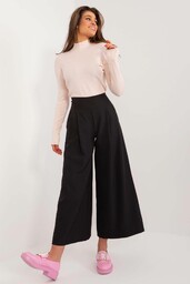 Czarne eleganckie spodnie damskie typu culotte