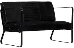 Elior Skórzana sofa 2-osobowa Azurra - czarna