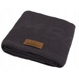 Kocyk bambusowy 80x100 grafitowy dziany dzianinowy