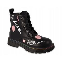 Befado169X019 trzewiki glany dziewczęce czarne 27