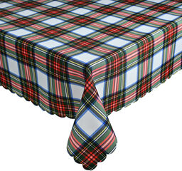 Obrus plamoodporny wymiar 150x300 w szkocką kratę kratkę