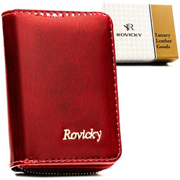 Mały portfel damski ze skóry naturalnej w czerwonym