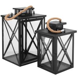 Komplet 2 latarenek metalowych z uchwytem sznurek 20
